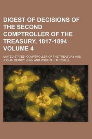 Cover of Digest of Decisions of the Second Comptroller of the Treasury, 1817-1894 Volume 4