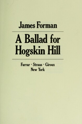 Cover of A Ballad for Hogskin Hill