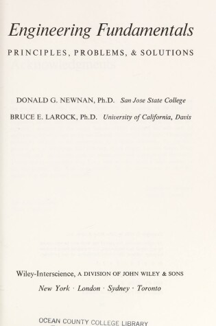 Cover of Engineering Fundamentals