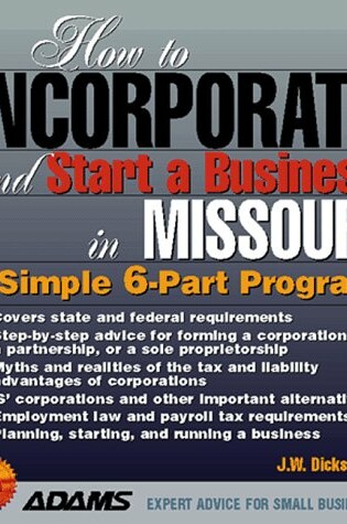 Cover of How to Incorporate and Start a Business in Missouri