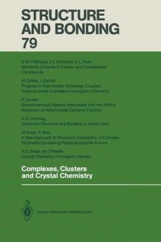 Cover of Complexes, Clusters and Crystal Chemistry