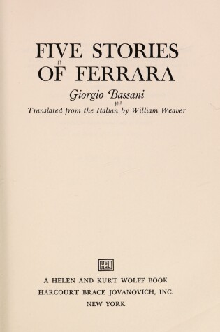 Cover of Five Stories of Ferrara