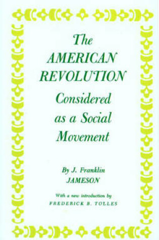 Cover of American Revolution Considered as a Social Movement