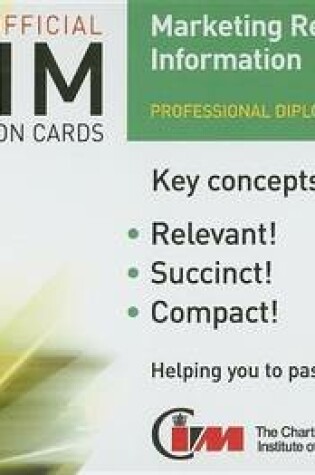 Cover of CIM Revision Cards 05/06: Marketing Research and Information