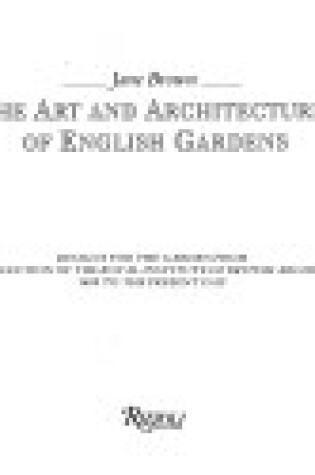 Cover of Art & Architecture of the English Garden