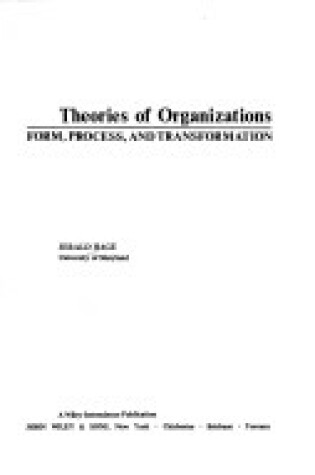 Cover of Theories of Organizations