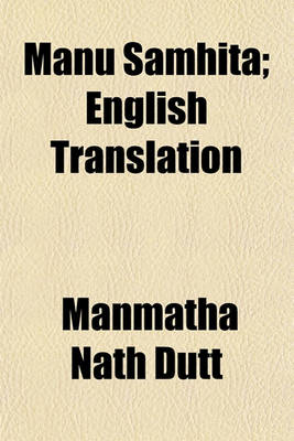 Book cover for Manu Samhita; English Translation