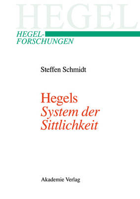 Book cover for Hegels System Der Sittlichkeit