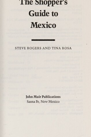 Cover of The Shopper's Guide to Mexico