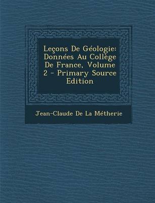 Book cover for Lecons de Geologie