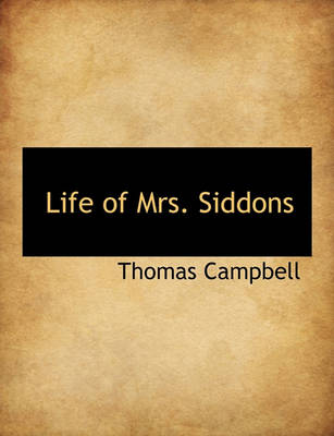 Book cover for Life of Mrs. Siddons