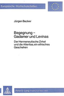 Cover of Begegnung - Gadamer Und Levinas