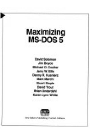 Cover of Maximising Ms-DOS 5