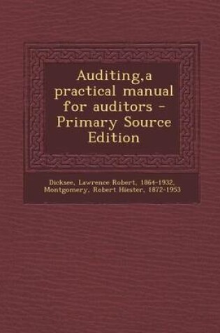 Cover of Auditing, a Practical Manual for Auditors