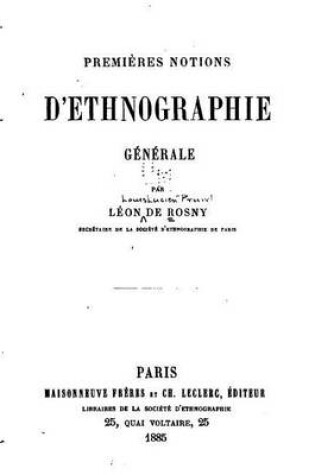 Cover of Premieres Notions d'Ethnographie Generale