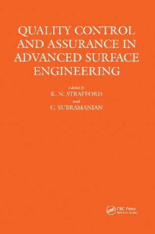 Cover of Quality Control and Assurance in Advanced Surface Engineering