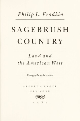 Cover of Sagebrush Country