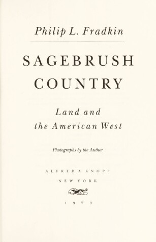 Book cover for Sagebrush Country