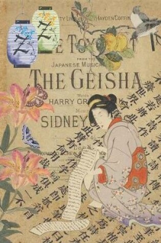 Cover of 2020 Weekly Planner - Vintage Japanese Art Collage - Woman With Scroll - 14 Month Large Print