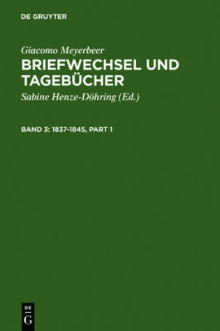 Cover of Briefwechsel Und Tagebucher 1837-1845