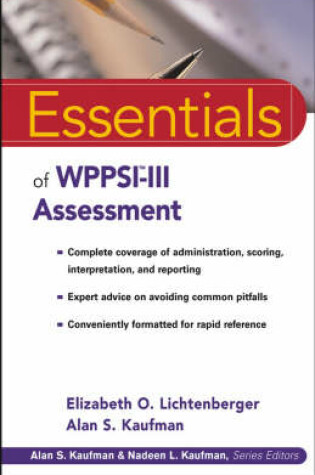 Cover of Essentials of WPPSI-III Assessment