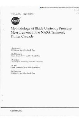 Cover of Methodology of Blade Unsteady Pressure Measurement in the NASA Transonic Flutter Cascade