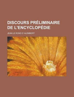 Book cover for Discours Preliminaire de L'Encyclopedie