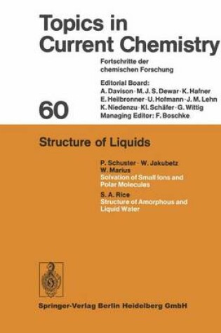 Cover of Structure of Liquids