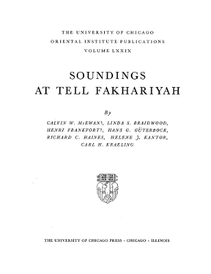 Cover of Soundings at Tell Fakhariyah