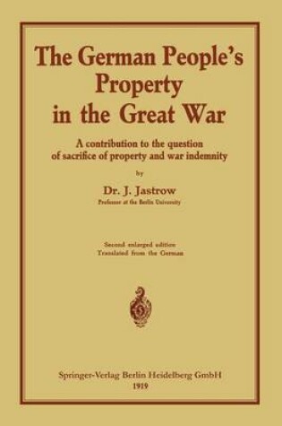 Cover of The German people's Property in the great war