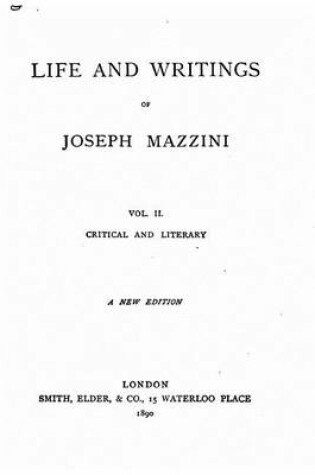 Cover of Life and Writings of Joseph Mazzini