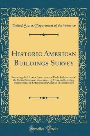 Cover of Historic American Buildings Survey