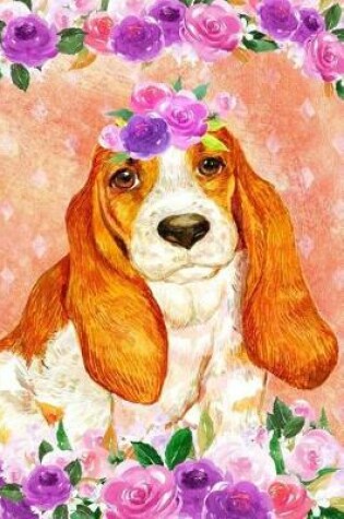 Cover of Bullet Journal Notebook for Dog Lovers Basset Hound in Flowers 5