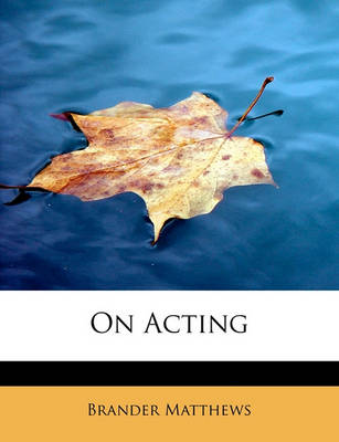 Book cover for On Acting