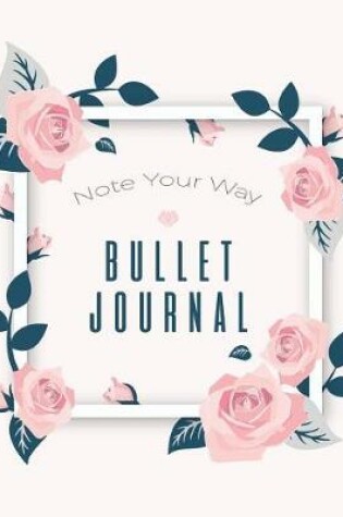 Cover of Dot Grid Bullet Journal, Daily Dated Notebook Diary, Pretty White Pink Flower