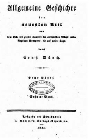 Cover of Allgemeine Geschichte der neuesten Zeit