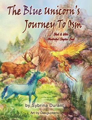 Book cover for The Blue Unicorn's Journey To Osm Black and White