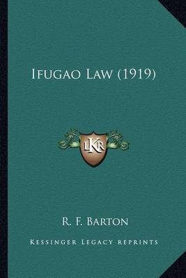 Book cover for Ifugao Law (1919) Ifugao Law (1919)