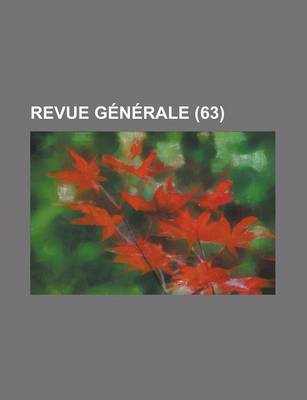 Book cover for Revue Generale (63)