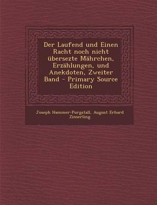 Book cover for Der Laufend Und Einen Racht Noch Nicht Ubersezte Mahrchen, Erzahlungen, Und Anekdoten, Zweiter Band