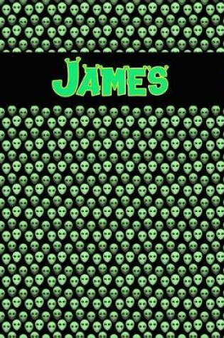 Cover of 120 Page Handwriting Practice Book with Green Alien Cover James