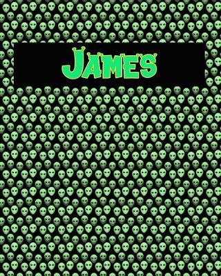 Book cover for 120 Page Handwriting Practice Book with Green Alien Cover James