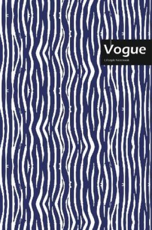 Cover of Vogue Lifestyle, Animal Print, Write-in Notebook, Dotted Lines, Wide Ruled, Medium Size 6 x 9 Inch, 144 Sheets (Blue)