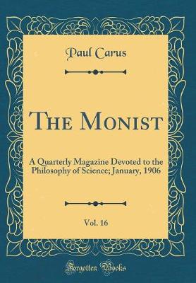 Book cover for The Monist, Vol. 16