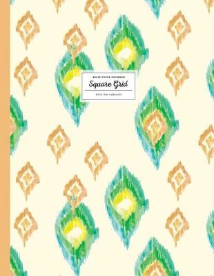 Cover of Square Grid Journal - Graph Paper Notebook. Boho Ikat Watercolor