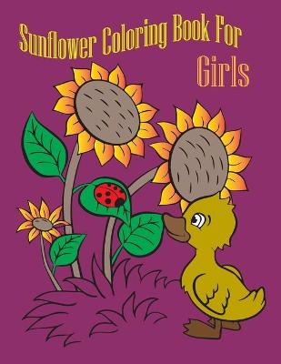 Book cover for sunflower coloring book for girls