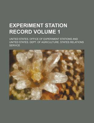 Book cover for Experiment Station Record Volume 1