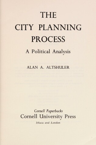 Cover of City Planning Process