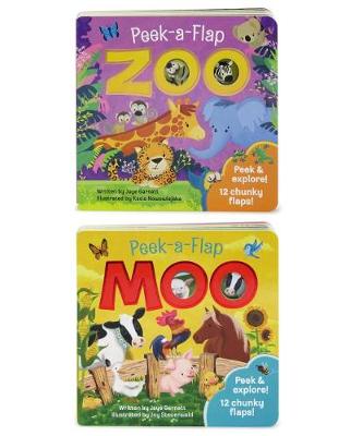 Book cover for Peek a Flap Zoo and Moo 2 Pack