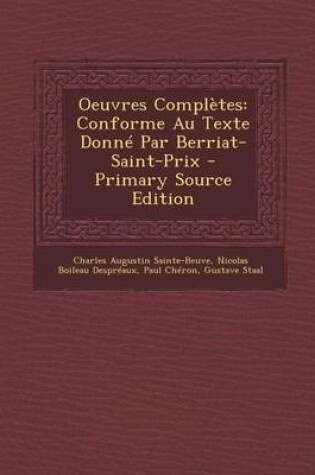 Cover of Oeuvres Completes